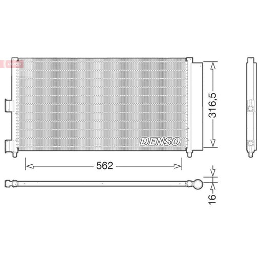 Denso Air Conditioning Condenser fits Fiat Doblo 2001 on 1.9