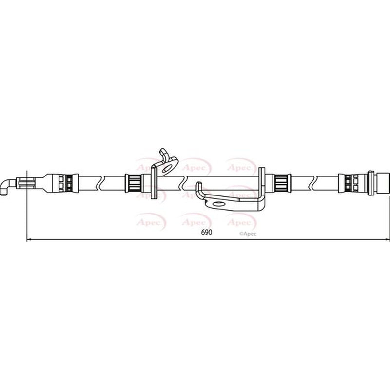 Apec Brake Hydraulic Hose Line Front Left fits Toyota Harrier 2003-2013 2.4