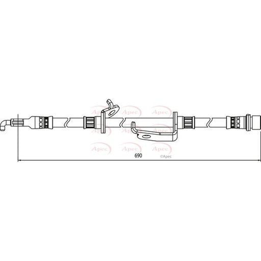 Apec Brake Hydraulic Hose Line Front Left fits Toyota Harrier 2003-2013 2.4