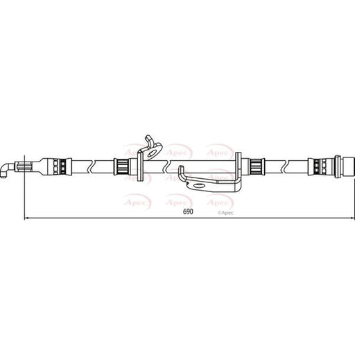 Apec Brake Hydraulic Hose Line Front Left HOS4126