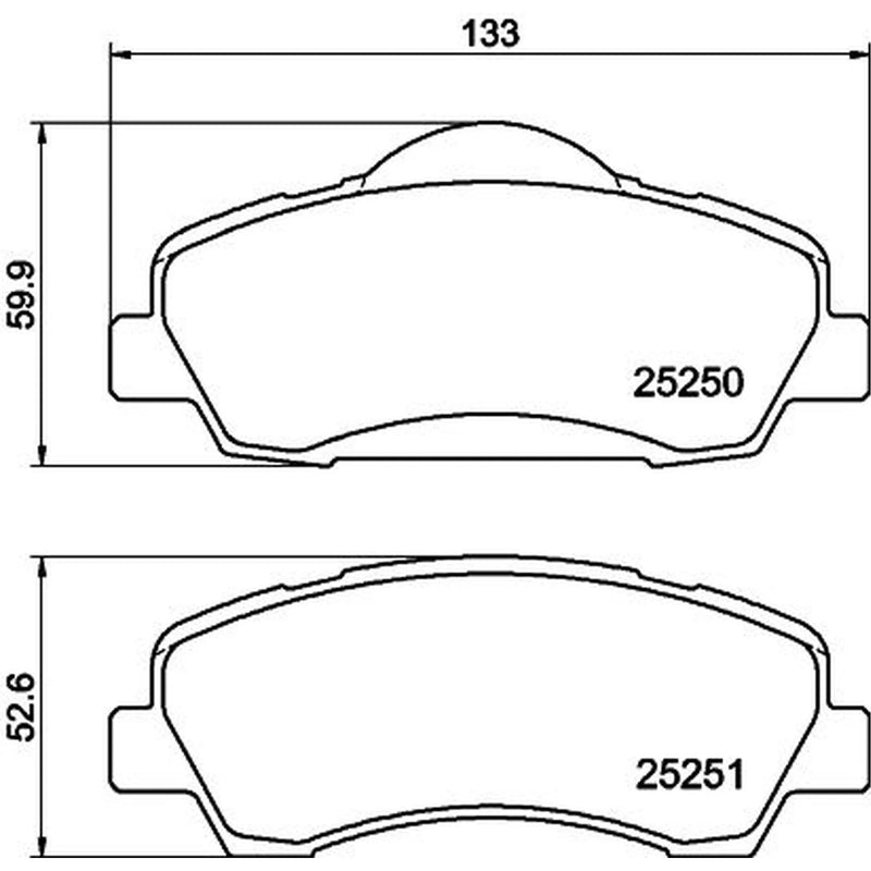 Mintex Front Brake Pad Set fits Citroën C-Elysee 2012-2018 1.2 1.6