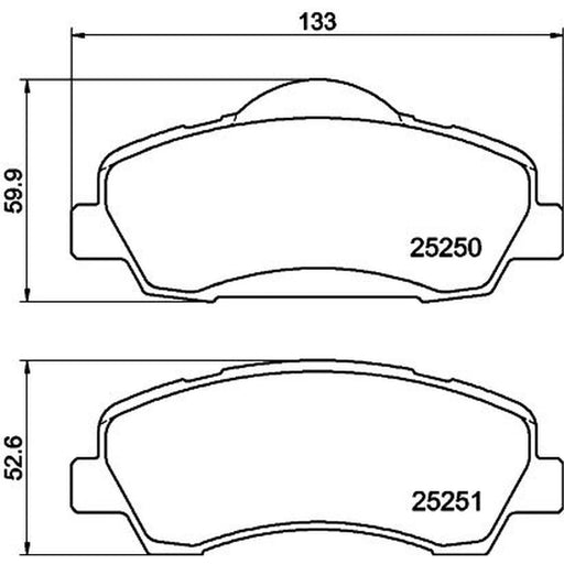 Mintex Front Brake Pad Set fits Citroën C-Elysee 2012-2018 1.2 1.6