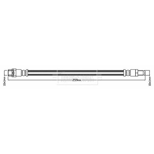 Borg & Beck Brake Hydraulic Hose Line Rear Right BBH7393