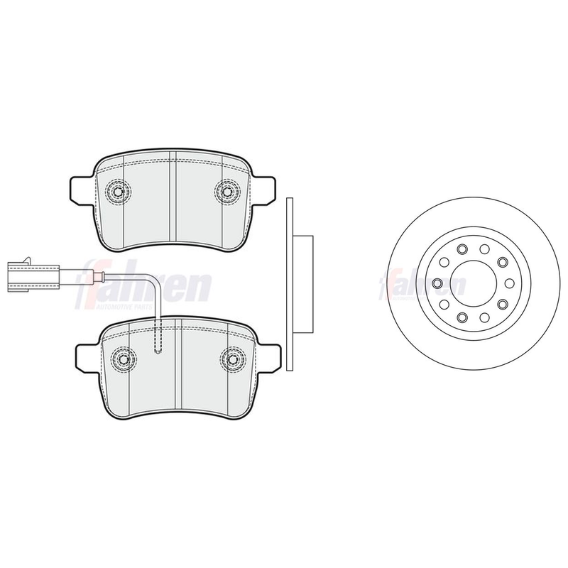 Fahren Rear Brake Discs & Pads fits Alfa Romeo Giulietta 2010-2020 1.4 1.6 2.0