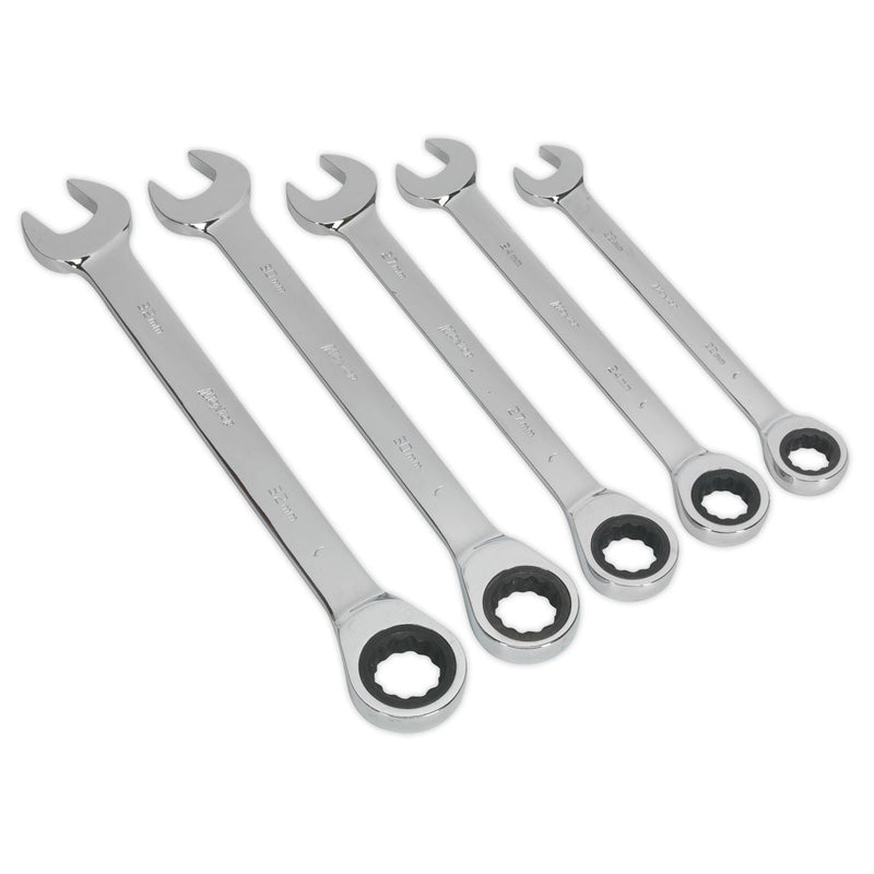 Sealey Combination Ratchet Spanner Set 5pc Metric S0985 Siegen by Sealey - Dynamic Drive