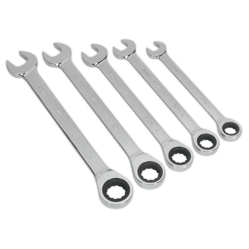 Sealey Combination Ratchet Spanner Set 5pc Metric S0985 Siegen by Sealey - Dynamic Drive