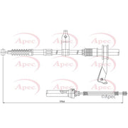 Apec Handbrake Cable Left Rear fits Toyota Avensis 2003-2008 1.6 1.8 2.0 2.2 2.4