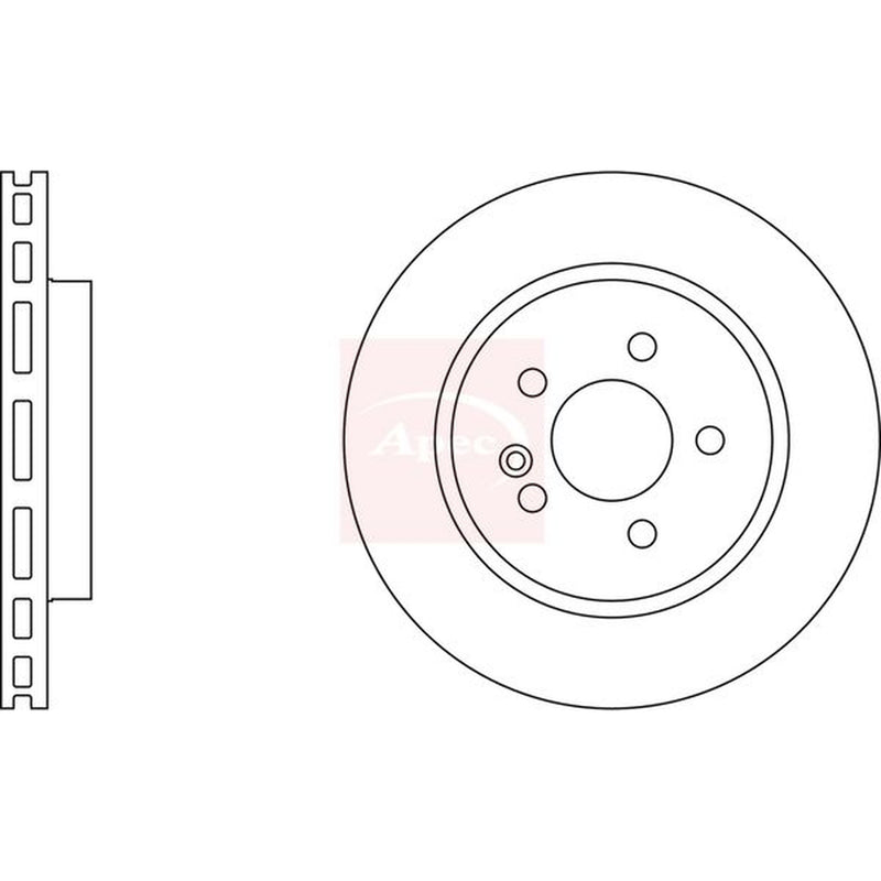 Apec 2 x Vented Brake Discs fits Mercedes-Benz M-Class 1998-2005