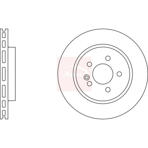 Apec 2 x Vented Brake Discs fits Mercedes-Benz M-Class 1998-2005
