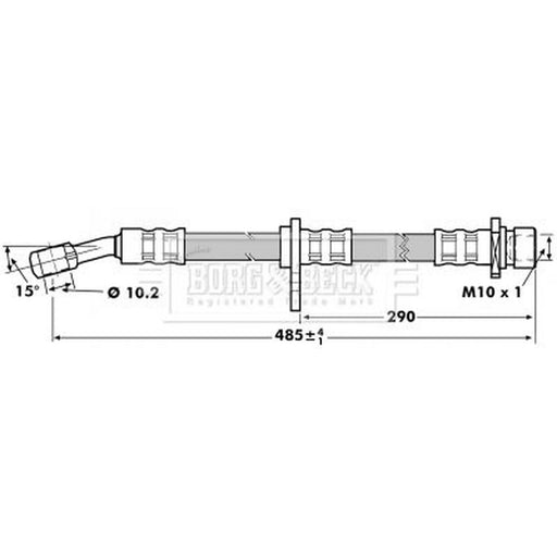 Borg & Beck Brake Hydraulic Hose Line Rear Right BBH7019
