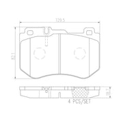 Brembo 4 x Front Brake Pad Set fits Mercedes-Benz C-Class 2013-2023