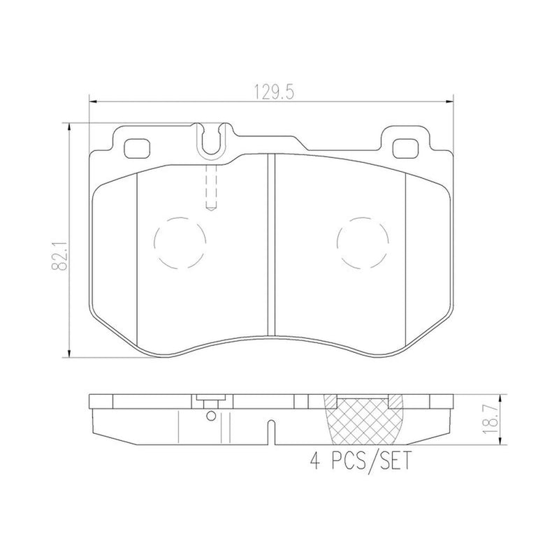 Brembo 4 x Front Brake Pad Set fits Mercedes-Benz C-Class 2013-2023