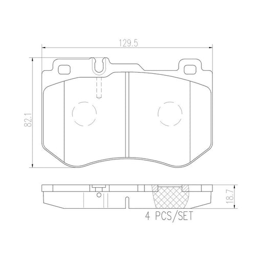Brembo 4 x Front Brake Pad Set fits Mercedes-Benz C-Class 2013-2023