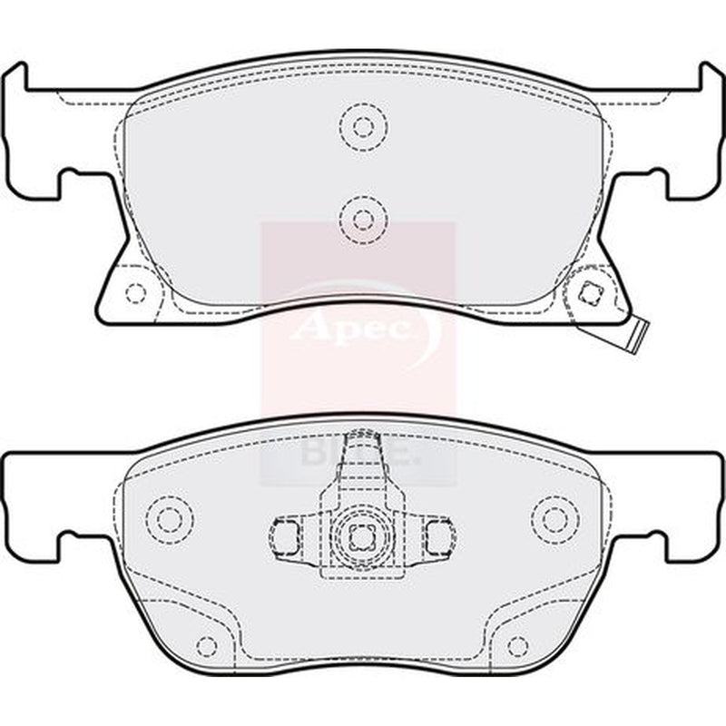Apec Front Brake Pad Set fits Opel Astra K 2015-2021 1.0 1.2 1.4 1.5 1.6