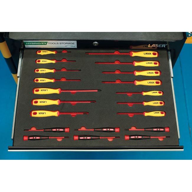 Laser Insulated Screwdrivers in Foam Inlay 8486 Laser - Dynamic Drive