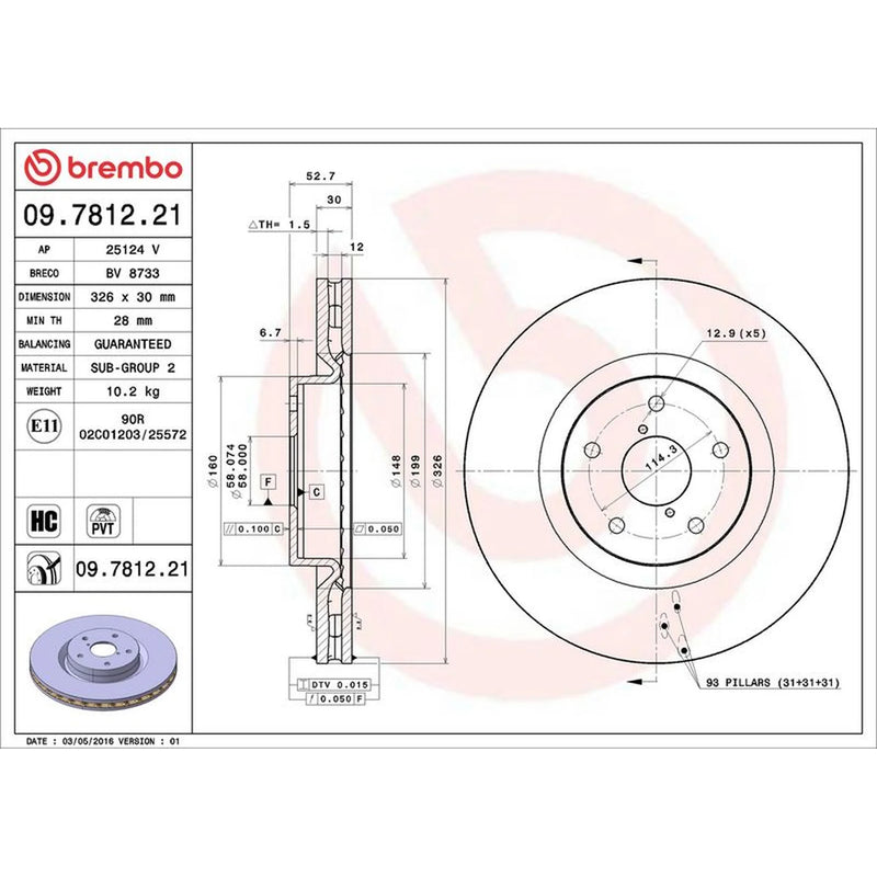 Brembo Front Brake Discs & Pads fits Subaru Impreza 2009-2014 2.5
