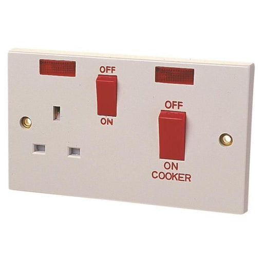 Dencon Double Pole Switch 45A with Switched Socket 13A Dencon - NN4 Online