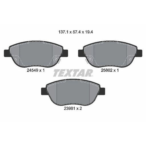 Textar Front Brake Pad Set 2454901