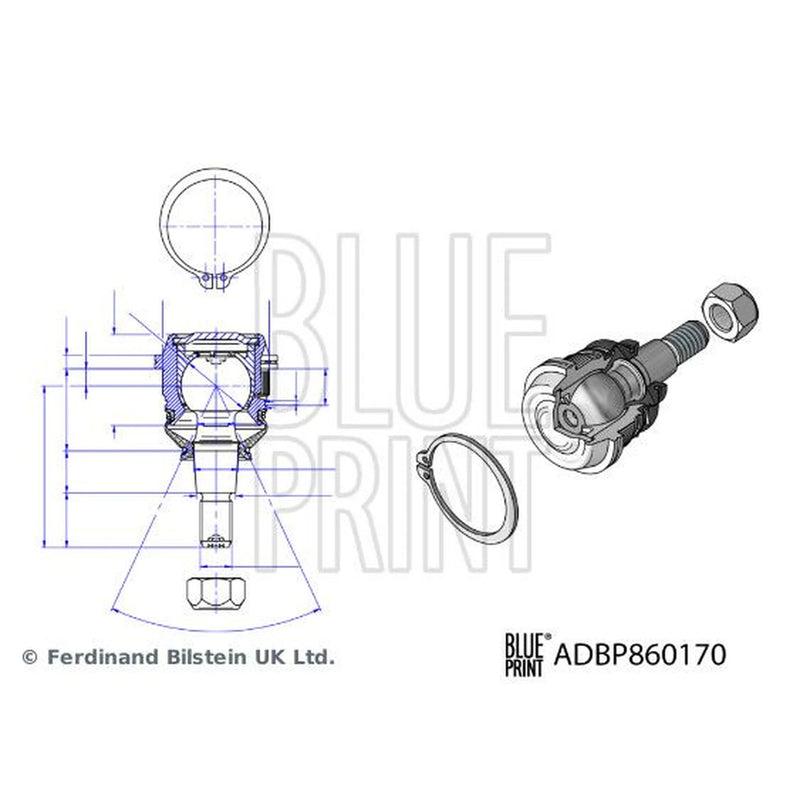 Blue Print Ball Joint Front Right ADBP860170