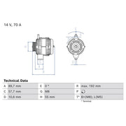 Bosch Car Alternator 12V 0 986 086 690