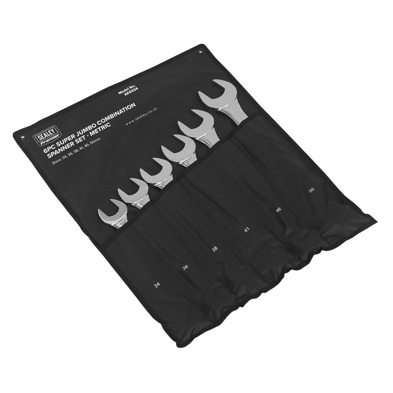 Sealey Combination Spanner Set 6pc Super Jumbo Metric AK6324 Sealey - Dynamic Drive