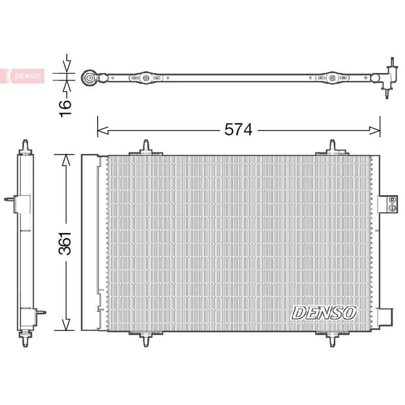 Denso Air Conditioning Condenser fits Citroën C5 III 2008-2017 2.0
