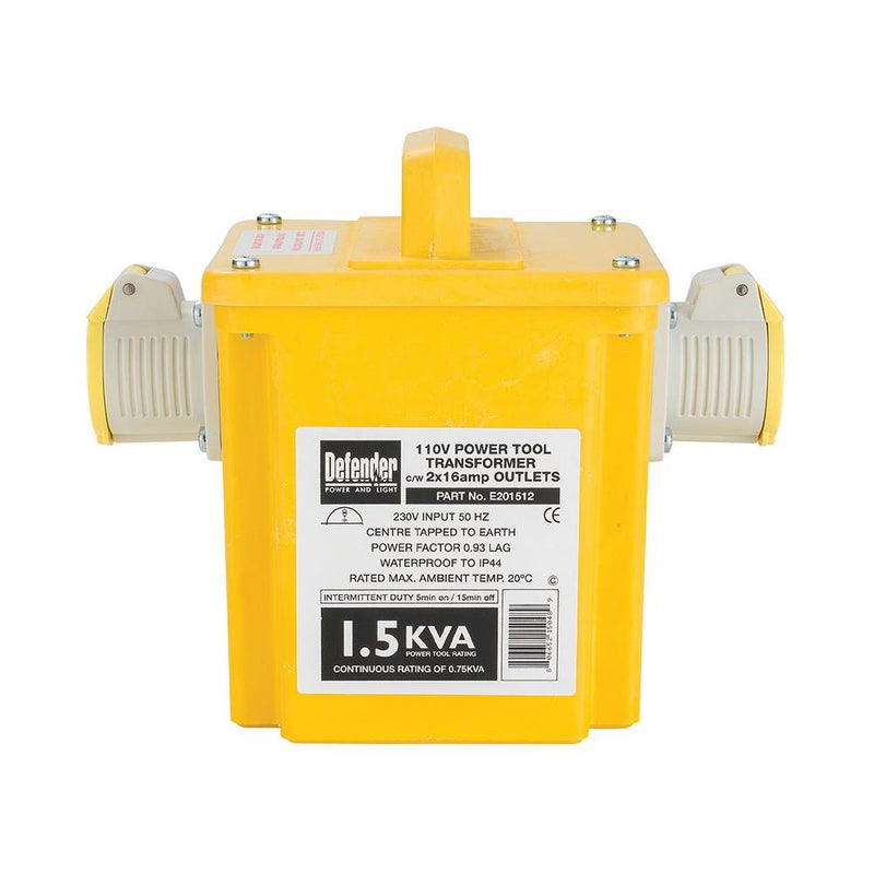 Defender 1.5kVA Transformer 16A 110V 16A Defender - Dynamic Drive