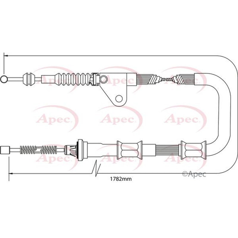 Apec Handbrake Cable Right Rear fits Toyota Avensis 1997-2003 1.6 1.8 2.0