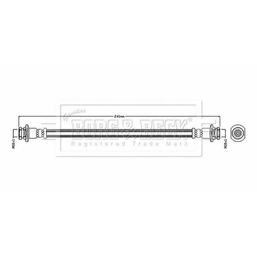 Borg & Beck Brake Hydraulic Hose Line Rear Right BBH8871