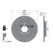 Textar 2 x Solid Rear Brake Discs 92332703-x2