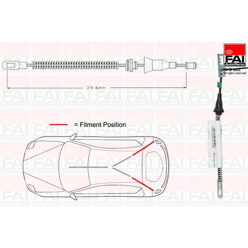 FAI Handbrake Cable Left Rear fits Opel Corsa C 2000-2009 1.0 1.2 1.3 1.4 1.7