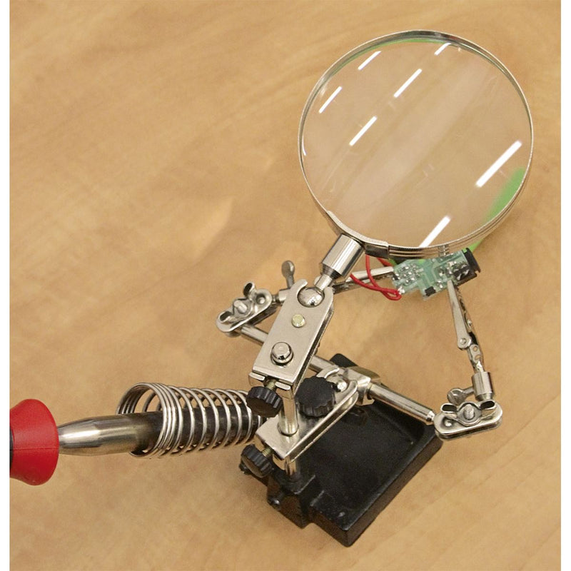 Sealey Mini Robot Soldering Stand with Magnifier & Iron Holder SD150H Sealey - Dynamic Drive