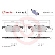 Brembo 4 x Front Brake Pad Set fits Jaguar E-Pace 2017-2018 2.0