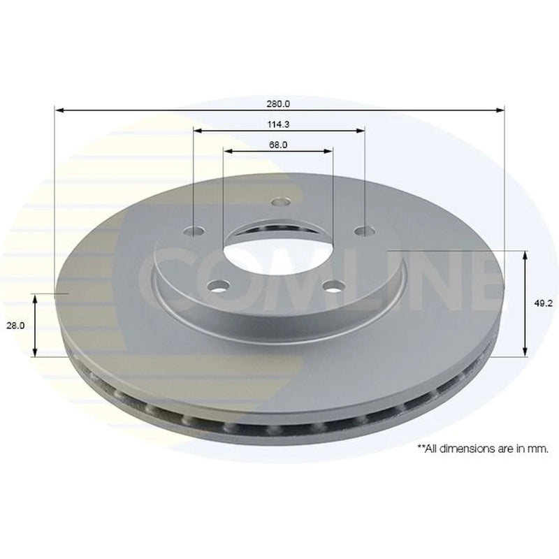 Comline Front Brake Discs & Pads fits Nissan X-Trail I 2001-2013 2.0 2.2 2.5
