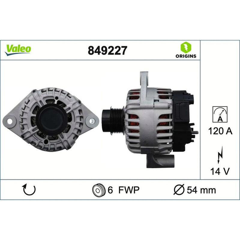 Valeo Car Alternator 12V 849227