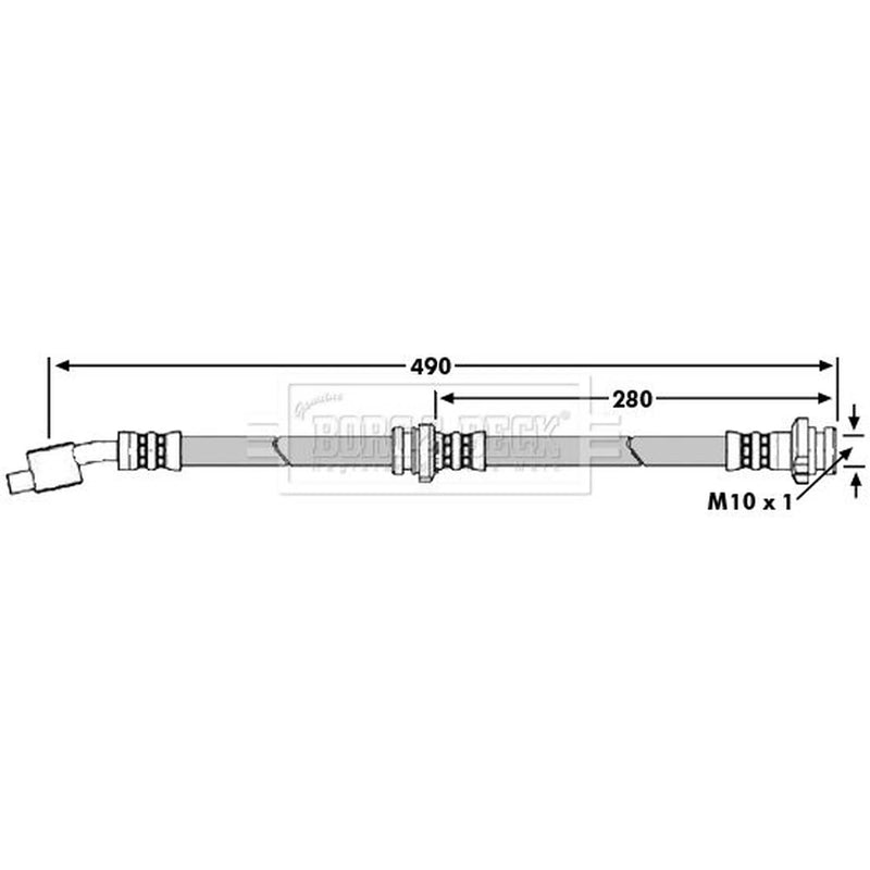 Borg & Beck Brake Hydraulic Hose Line Front Right BBH7653