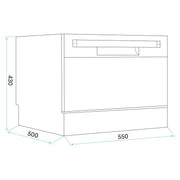 Baridi Tabletop Dishwasher 6 Place Settings 6.5L Capacity - Silver DH84 Baridi - Dynamic Drive