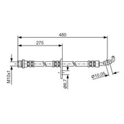 Bosch Brake Hydraulic Hose Line Front Right fits Toyota Rav 4 1994-2000 2.0