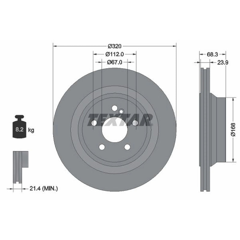 Textar 2 x Rear Brake Discs 92233705-x2