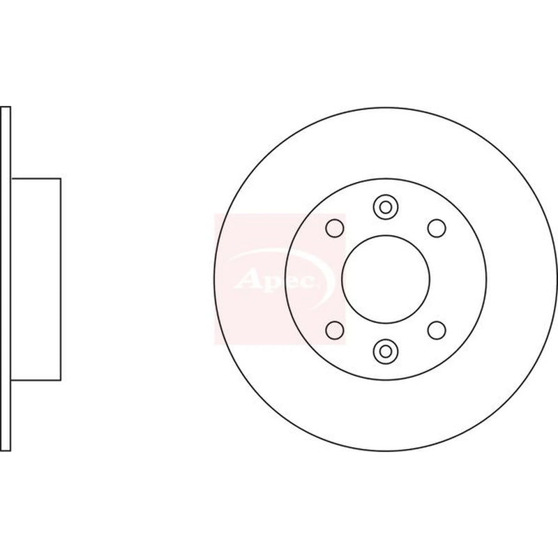Apec 2 x Solid Front Brake Discs DSK184-x2