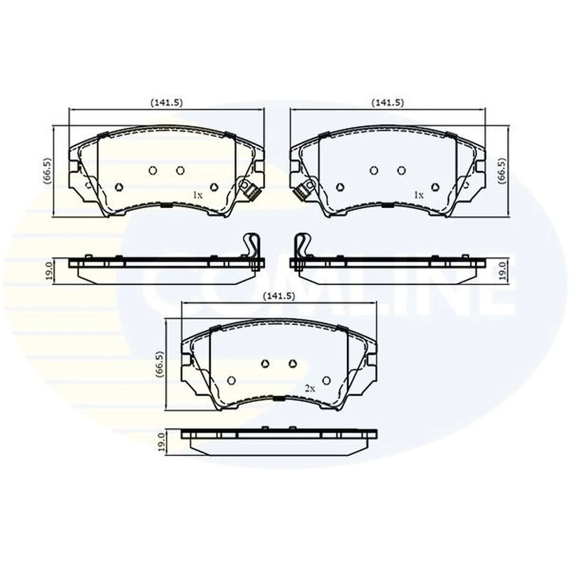 Comline 4 x Front Brake Pad Set fits Chevrolet Camaro 2009-2015 3.6