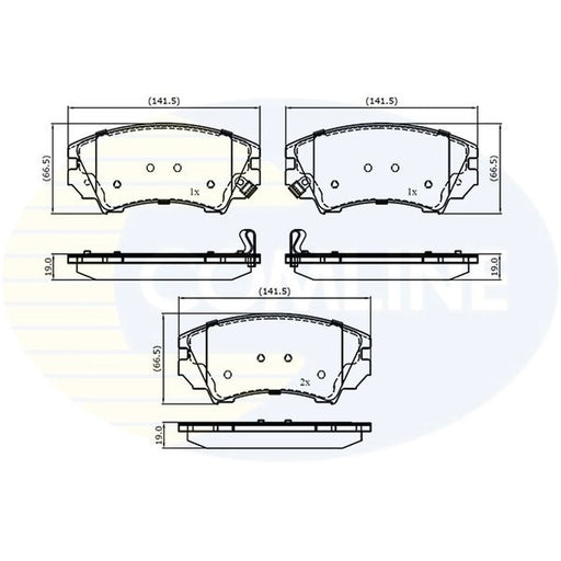 Comline 4 x Front Brake Pad Set fits Chevrolet Camaro 2009-2015 3.6