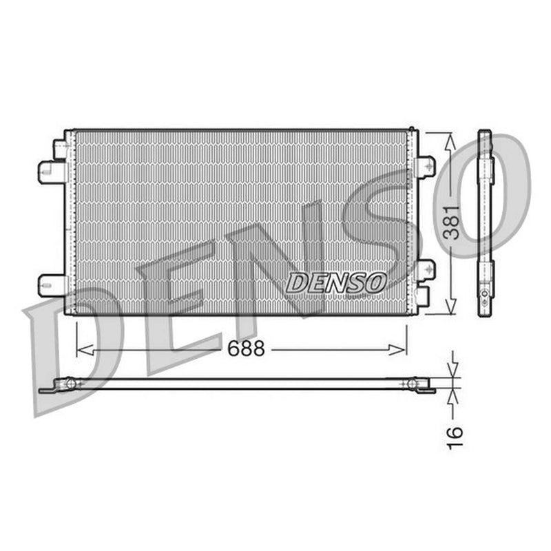 Denso Air Conditioning Condenser fits Nissan Interstar 2002-2006