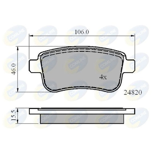 Comline 4 x Rear Brake Pad Set fits Renault Captur II 2020 on