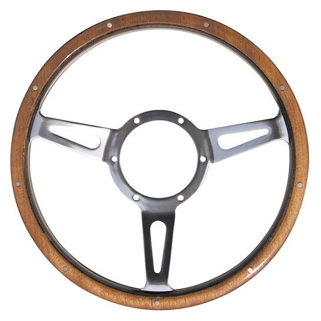 Classic 15" Traditional Classic Riveted Woodrim Semi Dished Steering Wheel Mountney Classic  - Dynamic Drive