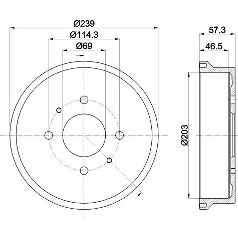 Mintex Brake Drum Assembly Rear fits Mitsubishi Colt VI 2004-2012 1.1 1.3 1.5