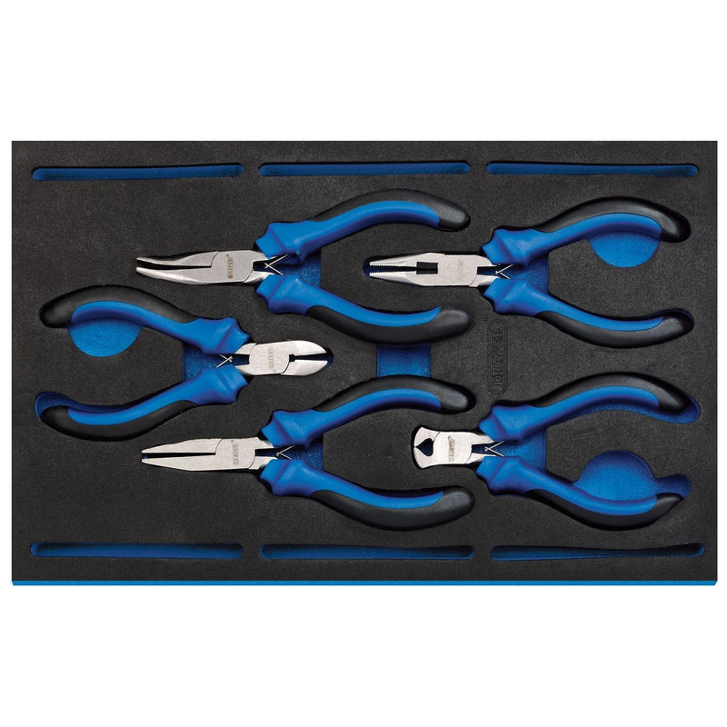 Draper Precision Plier Set in 1/4 Drawer EVA Insert Tray (5 Piece) 63215 Draper - Dynamic Drive