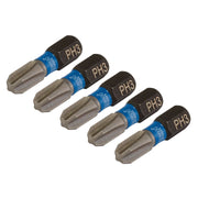 Draper Expert Cross Slot/PH Type Impact Screwdriver Bits, No.3 x 25mm, 1/4" Hex Draper - Dynamic Drive