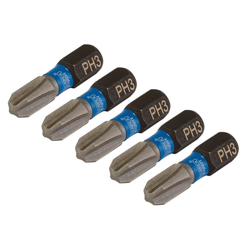 Draper Expert Cross Slot/PH Type Impact Screwdriver Bits, No.3 x 25mm, 1/4" Hex Draper - Dynamic Drive