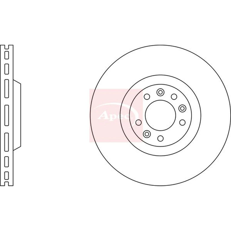 Apec 2 x Vented Front Brake Discs DSK2184-x2